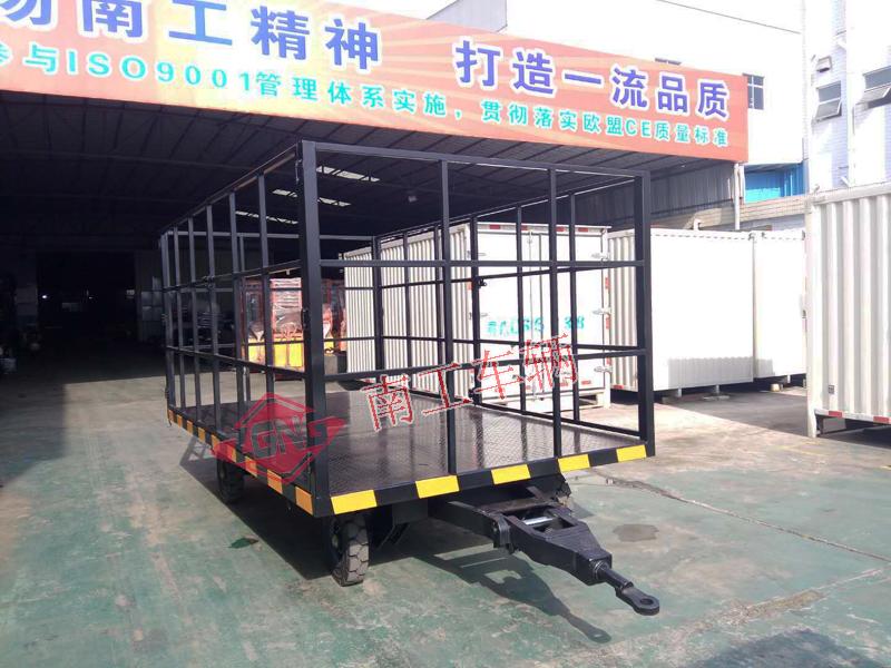 3-ton high guardrail unpowered fully trailer flatbed trailer